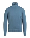Filippo De Laurentiis Man Turtleneck Slate Blue Size 38 Merino Wool In Blue
