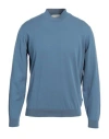 Filippo De Laurentiis Man Turtleneck Slate Blue Size 42 Cotton