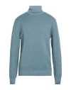 Filippo De Laurentiis Man Turtleneck Slate Blue Size 44 Merino Wool, Silk, Cashmere