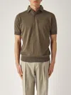 Filippo De Laurentiis M/c Paramontura In Crepe Cotton Polo In Green