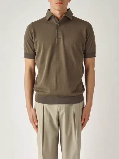 Filippo De Laurentiis M/c Paramontura In Crepe Cotton Polo In Green