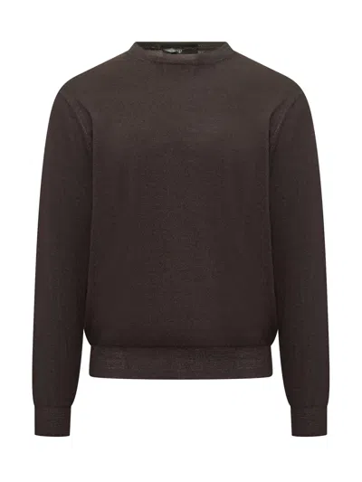 Filippo De Laurentiis Merino Wool Knit Sweater In Brown
