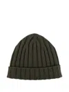 Filippo De Laurentiis Merino Wool Ribbed Beanie In Green
