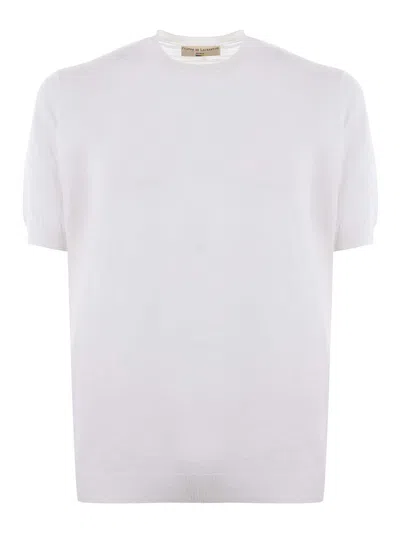 Filippo De Laurentiis Milky White T-shirt In Cotton Thread