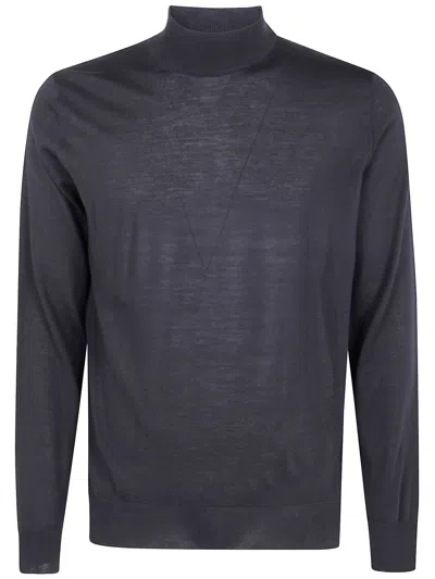 Filippo De Laurentiis Mock Turtle Neck Sweater In Black
