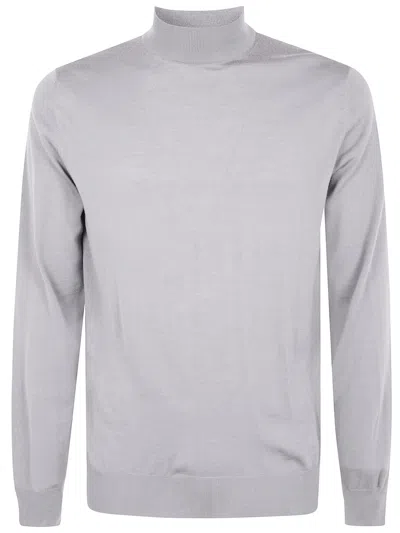 Filippo De Laurentiis Mock Turtle Neck Sweater In Blue