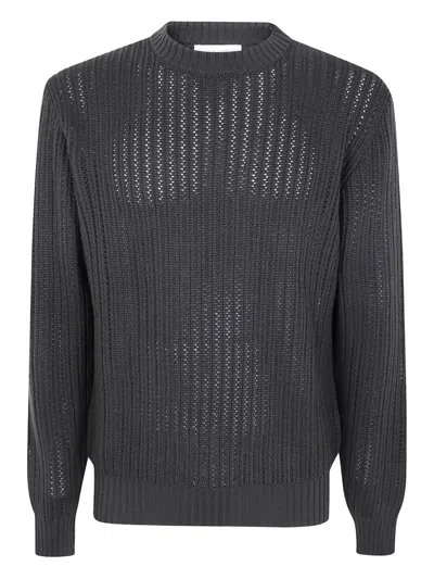 FILIPPO DE LAURENTIIS OPEN-KNIT CREW-NECK SWEATER