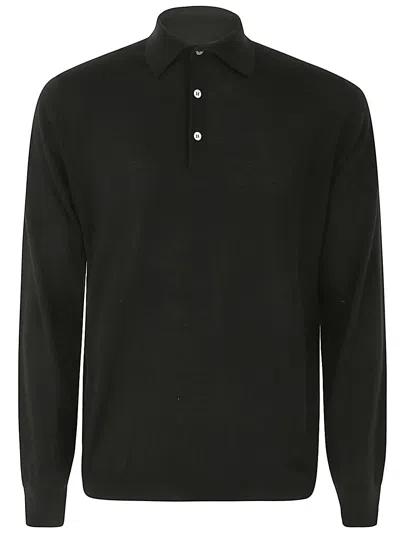 FILIPPO DE LAURENTIIS LONG SLEEVES POLO,PL1ML.LSC18R 094 990 BLACK