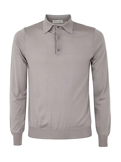 FILIPPO DE LAURENTIIS LONG SLEEVE POLO,PL1ML.LSC18R 920 TAUPE