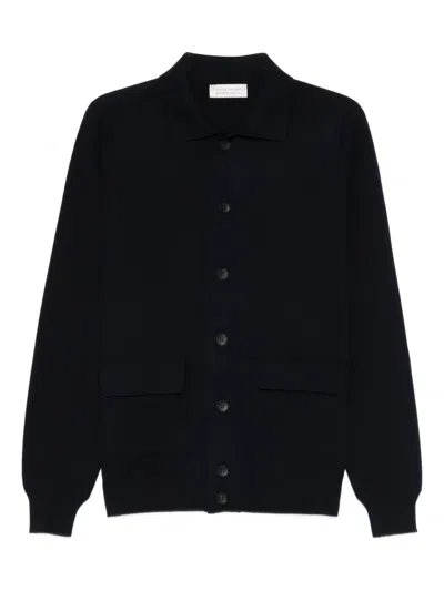 Filippo De Laurentiis Pocket Button Cardigan In Black