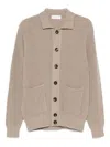 Filippo De Laurentiis Pocket Buttoned Cardigan In Brown