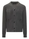 Filippo De Laurentiis Grey Wool Cardigan With Pockets In Gray