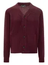 Filippo De Laurentiis Pockets Lana Cardigan In Red