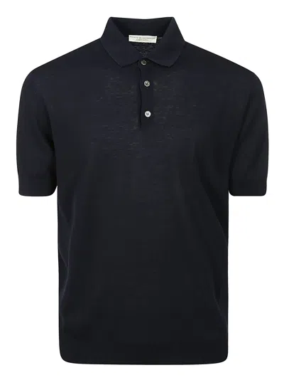 Filippo De Laurentiis Cotton Polo Shirt In Navy