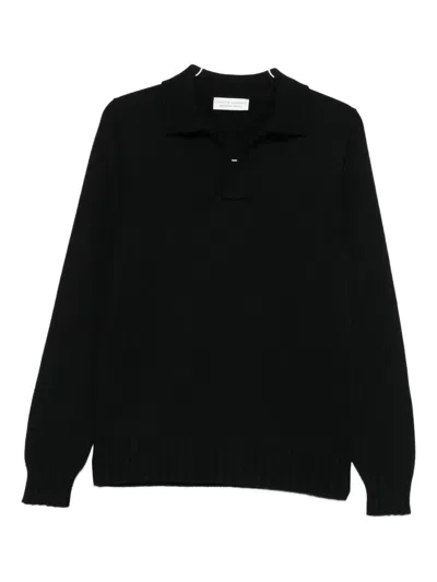 Filippo De Laurentiis Polo-collar Sweater In Black