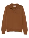Filippo De Laurentiis Polo-collar Wool Sweater In Brown