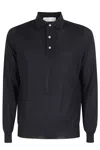 Filippo De Laurentiis Long-sleeved Wool Polo In Blu