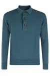 Filippo De Laurentiis Polo Manica Lunga Cashmere In Blue