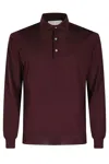Filippo De Laurentiis Polo Manica Lunga Merino In Burgundy