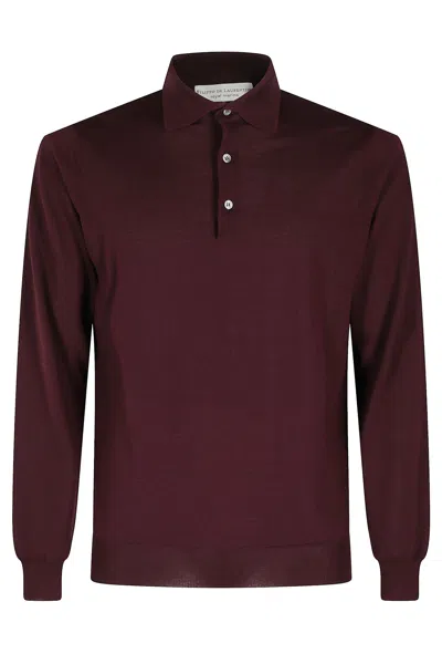 Filippo De Laurentiis Polo Manica Lunga Merino In Burgundy