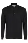 Filippo De Laurentiis Long Sleeves Polo In Nero