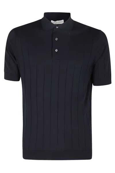 Filippo De Laurentiis Polo Mm Coste Piatte In Blue