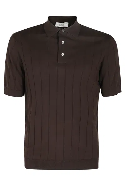 Filippo De Laurentiis Polo Mm Coste Piatte In Brown