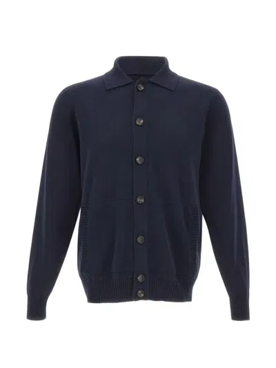 Filippo De Laurentiis Polo Neck Long Sleeves Cardigan In Black