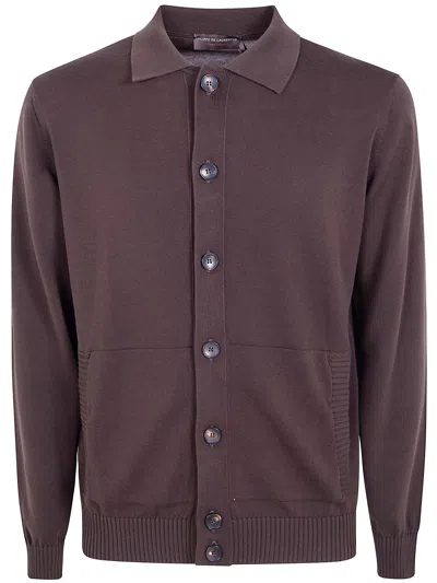 Filippo De Laurentiis Polo Neck Long Sleeves Cardigan In Multi