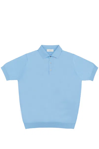 Filippo De Laurentiis Polo Shirt In Clear Blue