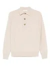 Filippo De Laurentiis Polo Sweater Ls In Neutral