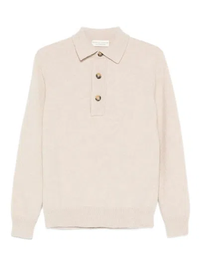 Filippo De Laurentiis Polo Sweater Ls In Neutral