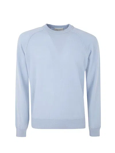 Filippo De Laurentiis Raglan Sleeve Round Neck Pullover In Blue