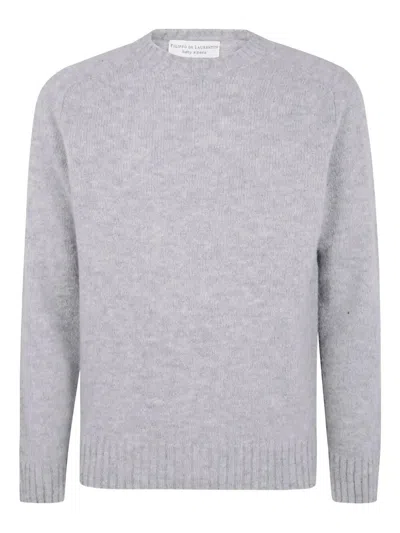 FILIPPO DE LAURENTIIS RAGLAN SLEEVES ROUND NECK SWEATER,GC3MLM.WA5R 900 PEARL