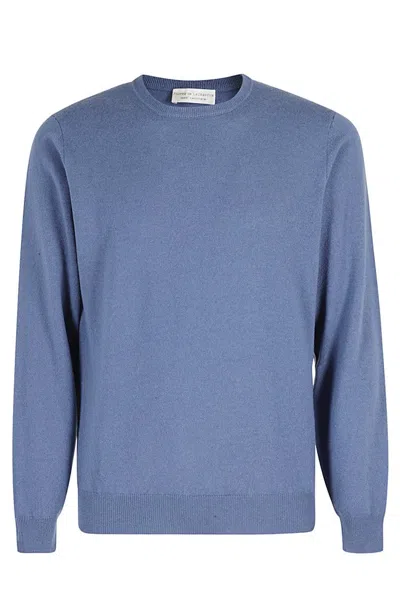 Filippo De Laurentiis Relaxed Fit Cashmere Blend Crew Neck Sweater In Blue