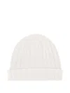 Filippo De Laurentiis Ribbed Beanie In White