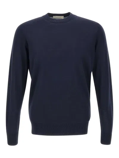 Filippo De Laurentiis Ribbed Crew-neck Sweater In Blue