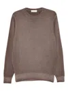 Filippo De Laurentiis Ribbed Crew-neck Sweater In Brown