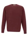 Filippo De Laurentiis Ribbed Crew-neck Sweater In Burgundy