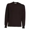 Filippo De Laurentiis Ribbed Crew Neck Sweater In Wool In Brown