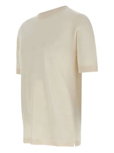 FILIPPO DE LAURENTIIS RIBBED-HEM SHORT-SLEEVE SWEATER