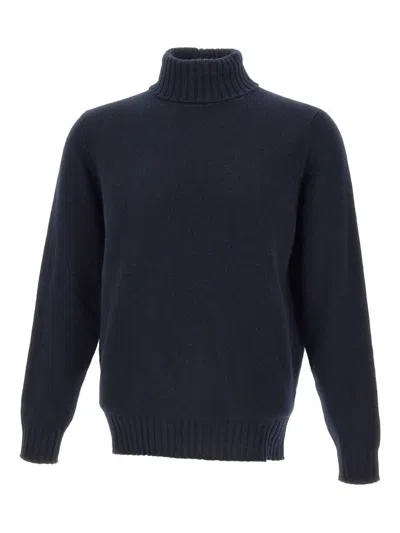 Filippo De Laurentiis Ribbed High-neck Sweater In Blue