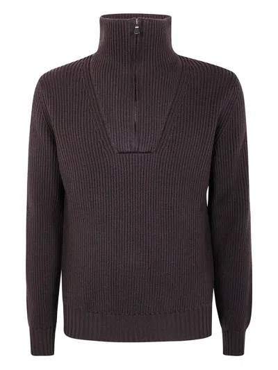 FILIPPO DE LAURENTIIS RIBBED HIGH-NECK SWEATER
