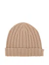 Filippo De Laurentiis Ribbed-knit Beanie Hat In Brown