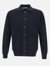 Filippo De Laurentiis Ribbed Patch-pocket Cardigan In Blue