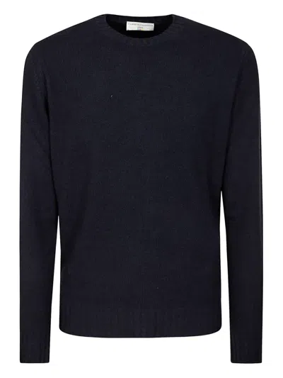 Filippo De Laurentiis Ribbed Round-neck Sweater In Blue