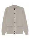 Filippo De Laurentiis Ribbed-trim Cardigan In Gray