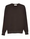 Filippo De Laurentiis Ribbed Wool Sweater In Brown
