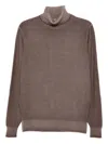 Filippo De Laurentiis Roll-neck Ribbed Knitwear In Brown