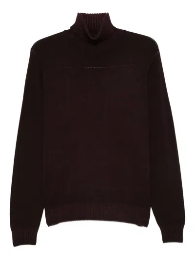 Filippo De Laurentiis Roll-neck Sweater In Burgundy